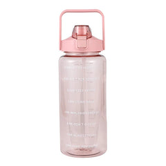 2 Liters Straw Plastic Water Bottle Girls Portable Travel Large Bottle Sports Fitness Bike Cup Big Fat Cup
